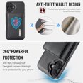 thumbnail image 4 of PU Leather Wallet Phone Case Compatible with iPhone 16 Plus, with Card Holder 2 in 1 Detachable Back Cover for iPhone 16 Plus, RFID Blocking Kickstand Heavy Duty Classic Magnetic - Black, 4 of 11