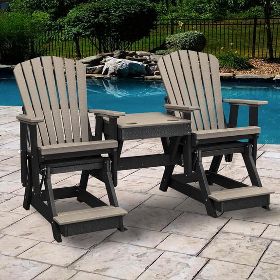 OS Home and Office 516WWBK-K Double Balcony Height Glider with Center Table