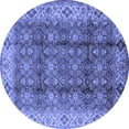 thumbnail image 1 of Ahgly Company Indoor Round Oriental Blue Traditional Area Rugs, 4' Round, 1 of 4