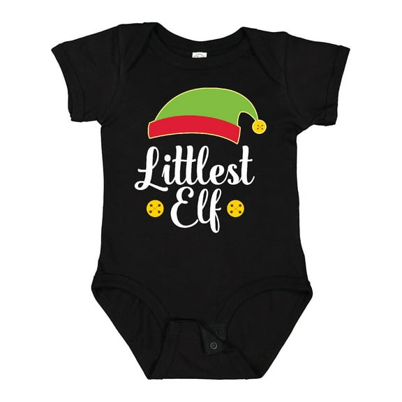 Inktastic Christmas Littlest Elf Holiday Boys or Girls Baby Bodysuit
