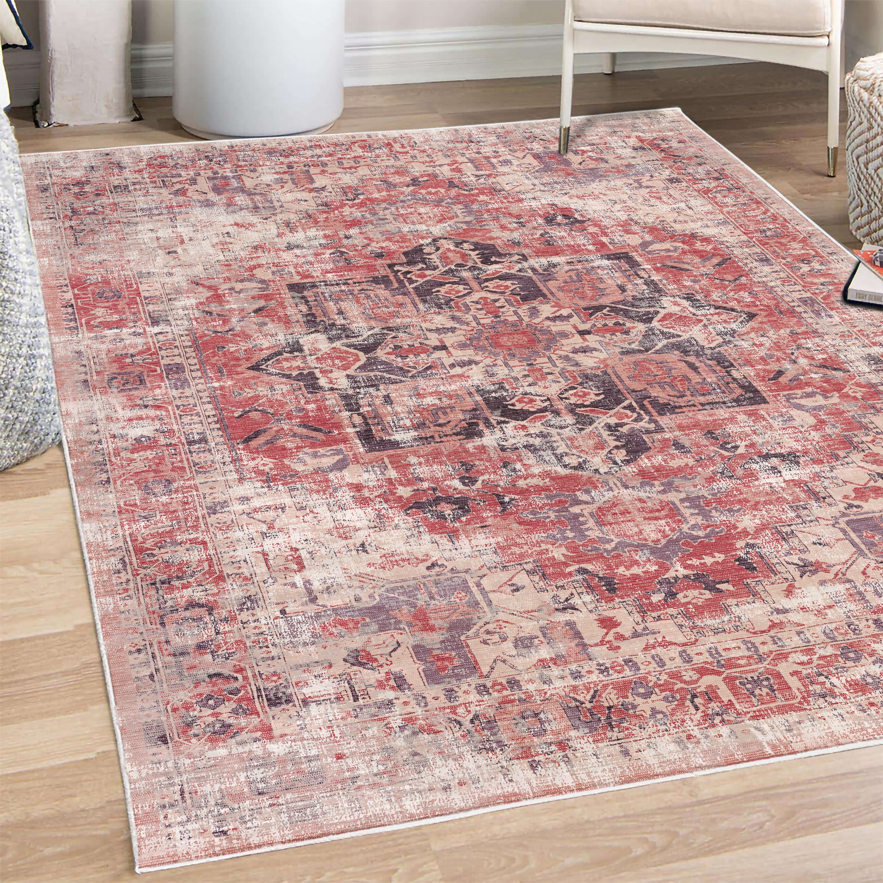 Nostalgic Rug Design Vintage Decorative Rug, Ethnic Motifs and Bohemian Shapes in a ...