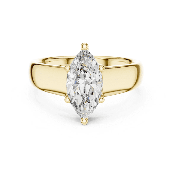 IGI Certified 2.0 CTW Marquise Cut Lab Grown Diamond Engagement Ring 14K Gold Thick Band Solitaire Wedding Ring