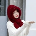thumbnail image 3 of CSChome Winter Hat Autumn Winter Warm Hat - Plush Lining Windproof Integrated Headwear Scarf, 3 of 7
