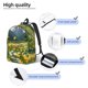 thumbnail image 3 of Disketp Mountain Daisy Meadow print Canvas Backpack Lightweight Travel Daypack Student Rucksack Laptop Backpack-Medium, 3 of 5