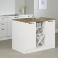 thumbnail image 1 of South Shore Toscano 6-Drawer Kitchen Island with Doors and Wine Storage, in White and Maple Nutmeg, 1 of 17