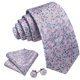 thumbnail image 2 of Set de corbata floral de seda Barry.Wang con pañuelo, 2 of 7