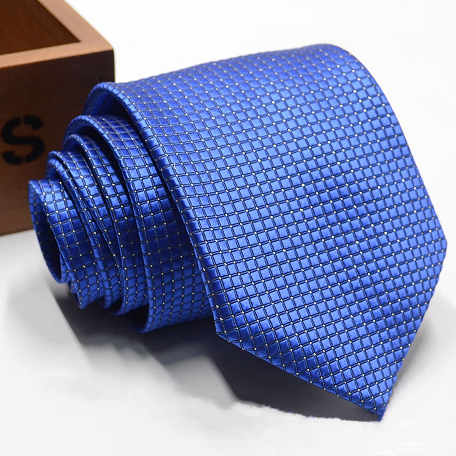 QWANG Silk Plaid Ties Men Necktie Party Business Formal Men's Business Casual Ties