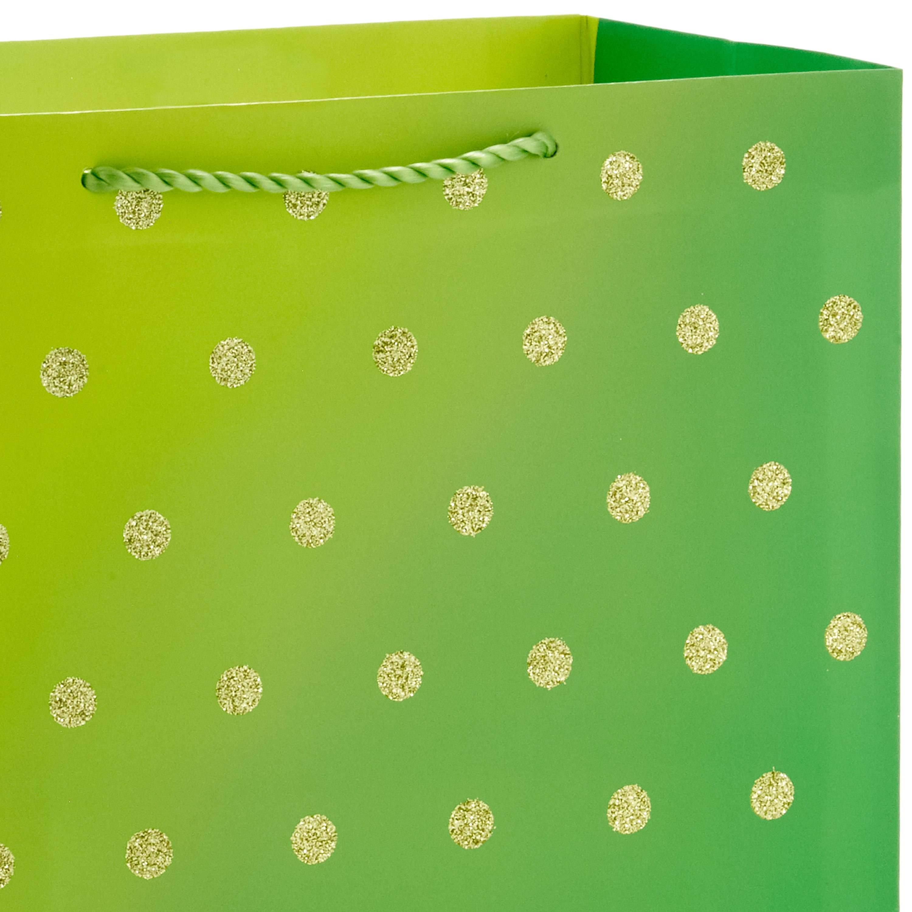 Hallmark 13" Large Gift Bag (Green with Glitter Dots)