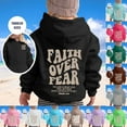 thumbnail image 2 of Aihuaihua Faith Over Fear Hoodies for Kid Long Sleeve Pullover Sweatshirt with Pocket Letter Print Fall Winter Fasion Clothes Jesus Hoodie for Toddler Boys and Girls, 2 of 5