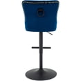 thumbnail image 7 of Adjustable Velvet Bar Stools with Back, Fashionable Swivel Counter Height Bar Chairs with Thick Cushion, Crystal Button Tufting and Gold Nailhead Trim for Kitchen, Dining, Pub, or Café (Deep Blue), 7 of 7
