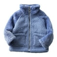 thumbnail image 2 of XXWXYD Thick Fluff Jacket for Toddler Boys Girls, Fleece Long Sleeve Coat with Pocket Zipper, Solid Color Winter Warm Outerwear Cozy Kids Clothes Christmas, 2 of 9