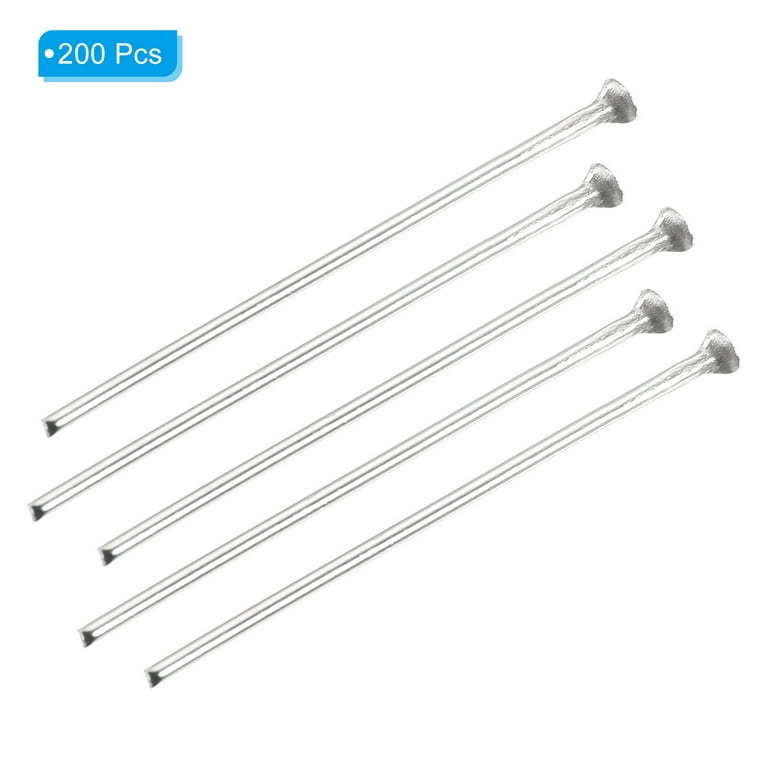 200Pcs Flat Head Pins for Jewelry Making 18mm Stainless Steel Flat