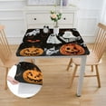 thumbnail image 2 of BANET Halloween Pumpkins Tablecloth for Square. Washable Polyester for Dining Table, Buffet Parties and Camping white, 2 of 7