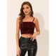 thumbnail image 4 of Camisola de terciopelo Allegra K con lentejuelas brillantes para mujer borgoña S, 4 of 4