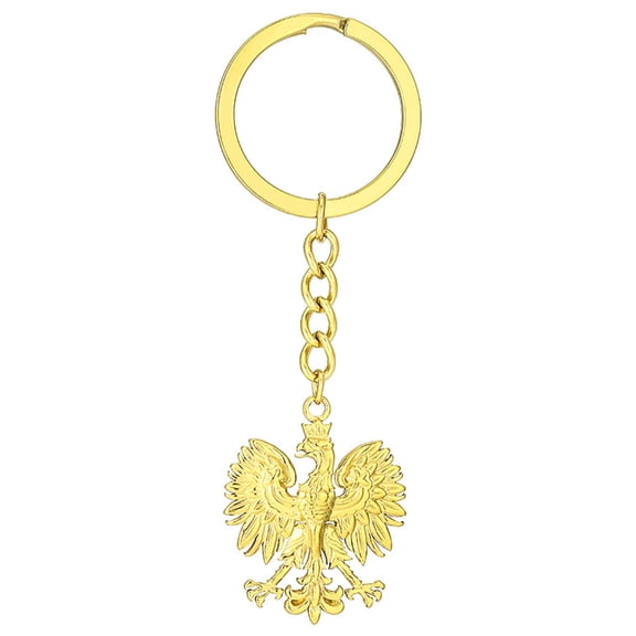 Necvior Poland Eagle Pendant Keychain for Women Men Titanium Steel Key Rings for Bag Car