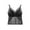 Black, variant on Womens Lace Spaghetti Strap Crop Tank Top Summer Crop Camisole Undershirt with Removable Bust Pads