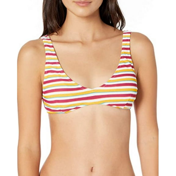 Volcom Juniors Striped Bikini Top,Multi,Small