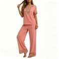 thumbnail image 4 of Womens 2 Piece Outfits Summer Printed Bohemian Style Casual Home Wear Set, 4 of 8