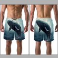 thumbnail image 3 of luoweisi Men's Beach Shorts Quick Dry Swim Trunks with Mesh Lining Whale S, 3 of 5