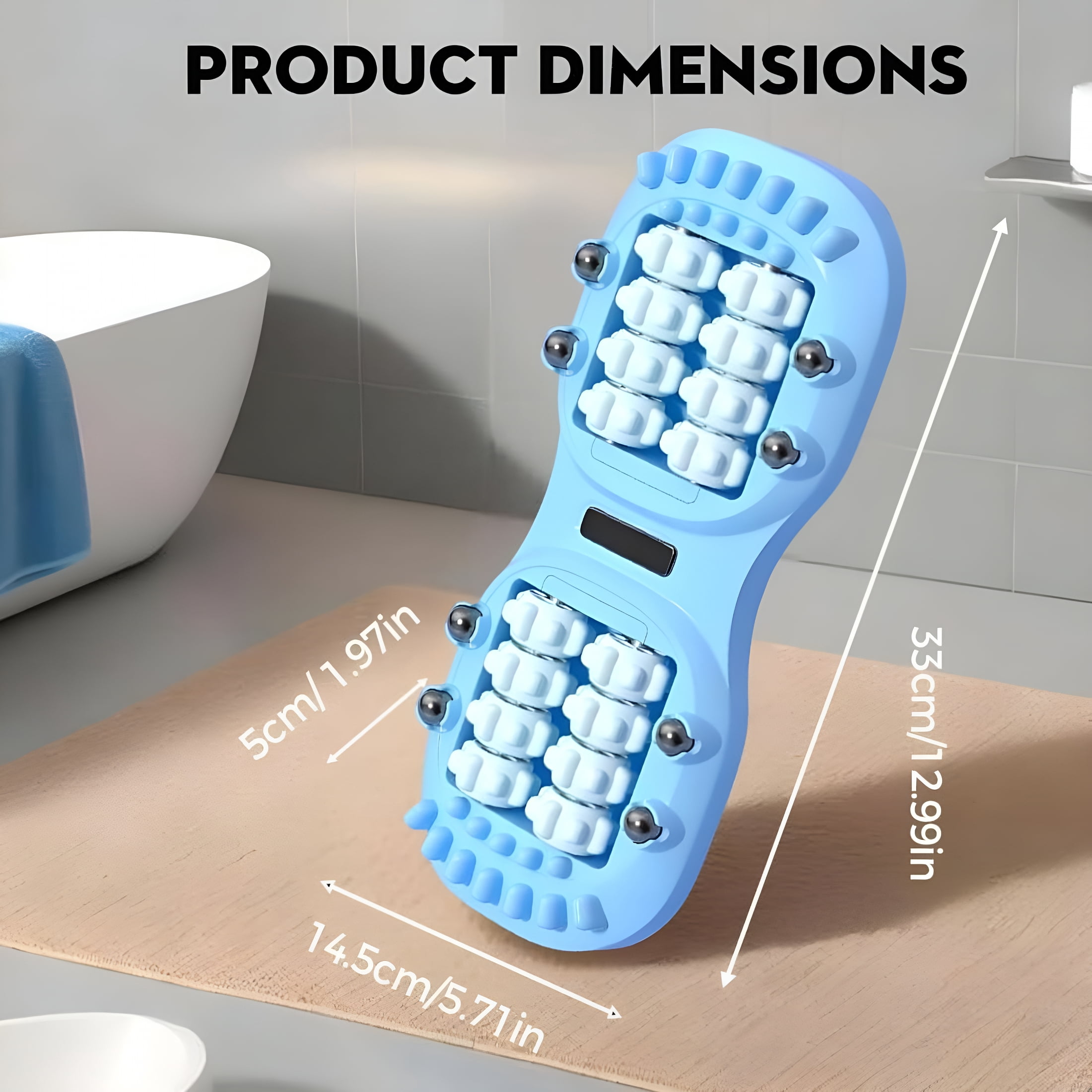 XIRQI Portable Double Foot Massage Roller, Foot Massager Roller for Plantar Fasciitis Relief and Improved Circulation, Dual Feet Massage Roller Tool for Home Office Use