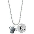 thumbnail image 1 of Delight Jewelry Resin Koala Bear Silvertone Script Initial Disc - Q - Charm Necklace, 20"+3", 1 of 4