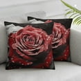 thumbnail image 3 of Throw Pillow Covers  Black White and Red Roses Pillow Covers Soft Cozy Pillowcase Farmhouse Decorative Square Cushion Cases for Couch Sofa Bed Living Room Home Decor, 3 of 7