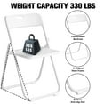 thumbnail image 4 of Harigal White Plastic Folding Chairs 4 Pack, Foldable Stacking Chairs for Outdoor & Indoor, Reinforced Metal Frame, 330LBS Capacity, 4 of 9