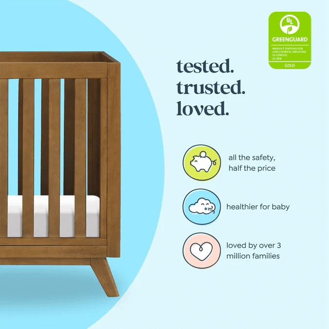 DaVinci Otto 3-in-1 Convertible Mini Crib with 4" Mattress in Walnut