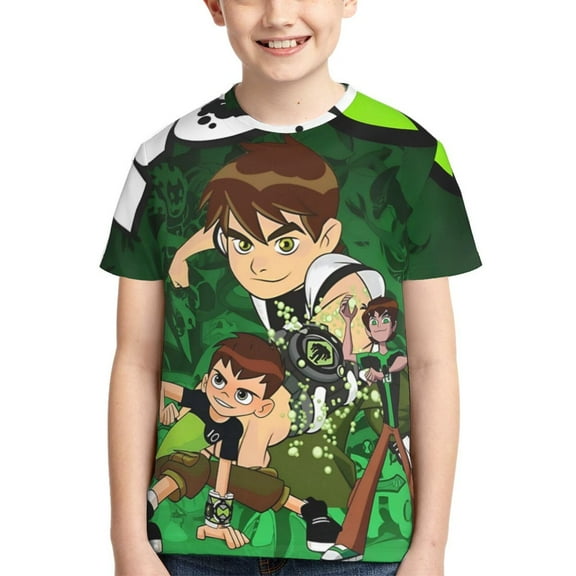 Ben 10 Kids T-Shirt 3d Printed Graphic T-Shirts Funny Cartoon Casual Short Sleeve Top Tees For Youth Boys Girls X-Large