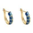 thumbnail image 2 of Herunwer Vintage Flower Hoop Earrings Antique Retro Enamel Copper Round Circle Hoop Earrings for Women Gold Statement Loop Earrings, 2 of 6