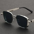 thumbnail image 2 of Typpkmm New Sunglasses Men Driving Sunglasses Retro Spring Leg Driving Outdoor Sports Metal Rectangular Decorative Glasses Women Uv400, 2 of 7