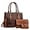 Brown, variant on ZUTOYBO Ladies Satchel Purse Wallet Top Handle Tote Handbags Hobo Shoulder Bags Set 3pcs for Women,Black
