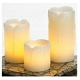thumbnail image 2 of Inglow CG19512CR Mini Melted Top Flameless Pillar Candles, Cream, 3-Pack, 2 of 2