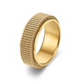 thumbnail image 1 of Simple 8mm Stainless Steel Spinner Anxiety Rings for Women Men Rotatable Mesh Chain Spinner Rings Anti Stress Weddding Jewelry Gold Color 6, 1 of 6