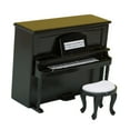 thumbnail image 1 of Piano de casa de muñecas a escala 1/12, elegante y vívido instrumento musical en miniatura. Negro, 1 of 9