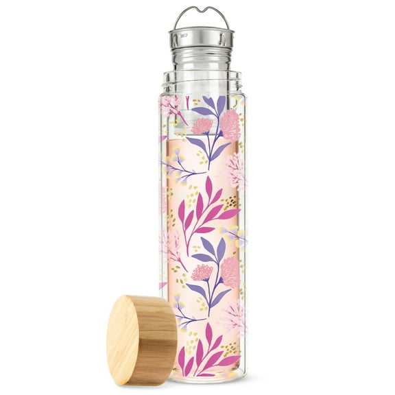 Pinky Up Blair Loose Leaf Tea Infuser Mug for Travel 16oz, Botanical Bliss
