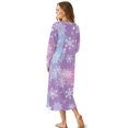 thumbnail image 2 of Tutolipy Christmas Nightgowns for Women Snowflake Printed Sleepwear V Neck Loungewear Long Sleeve Nightshirts Comfy House Dress for Home, S, 2 of 7