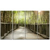DESIGN ART Designart - Wooden Bridge in Forest - 4 Panels Landscape Photography Canvas Print