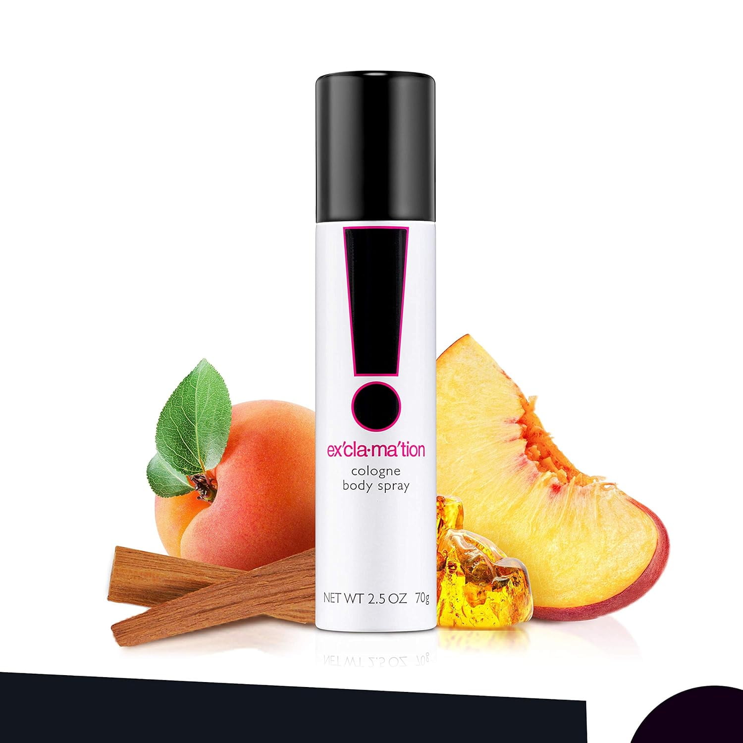 Exclamation 2.5 oz Body Spray for Women Notes of Peach Apricot Sandalwood