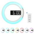 thumbnail image 4 of Reloj despertador digital con espejo de pared LED de 12 pulgadas y temperatura USB, 4 of 8