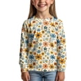 thumbnail image 2 of DISNIMO Thanksgiving Fall Flower Girls Shirts Long Sleeve Shirt Kids Girls Cute Shirts for Kids Crewneck Tshirt Long Sleeve Girl Shirts Soft T Shirt for Girls Tshirts 13-14 Years Old Tee Shirts, 2 of 7