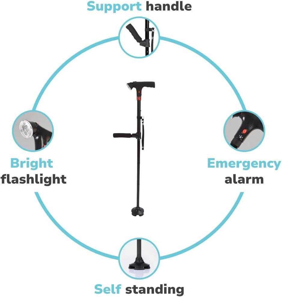Naxir Stand Secure Walking Cane, Naxir Stand Secure Walking Cane Seniors, Orthopedic Canes for Men & Women, Canes for Seniors Balance
