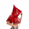 thumbnail image 3 of WEIYLL Vestes pour Femmes Cape Métallique à Capuche Paillettes Rouges Hauts d'Automne Décontractés Taille Unique, 3 of 6