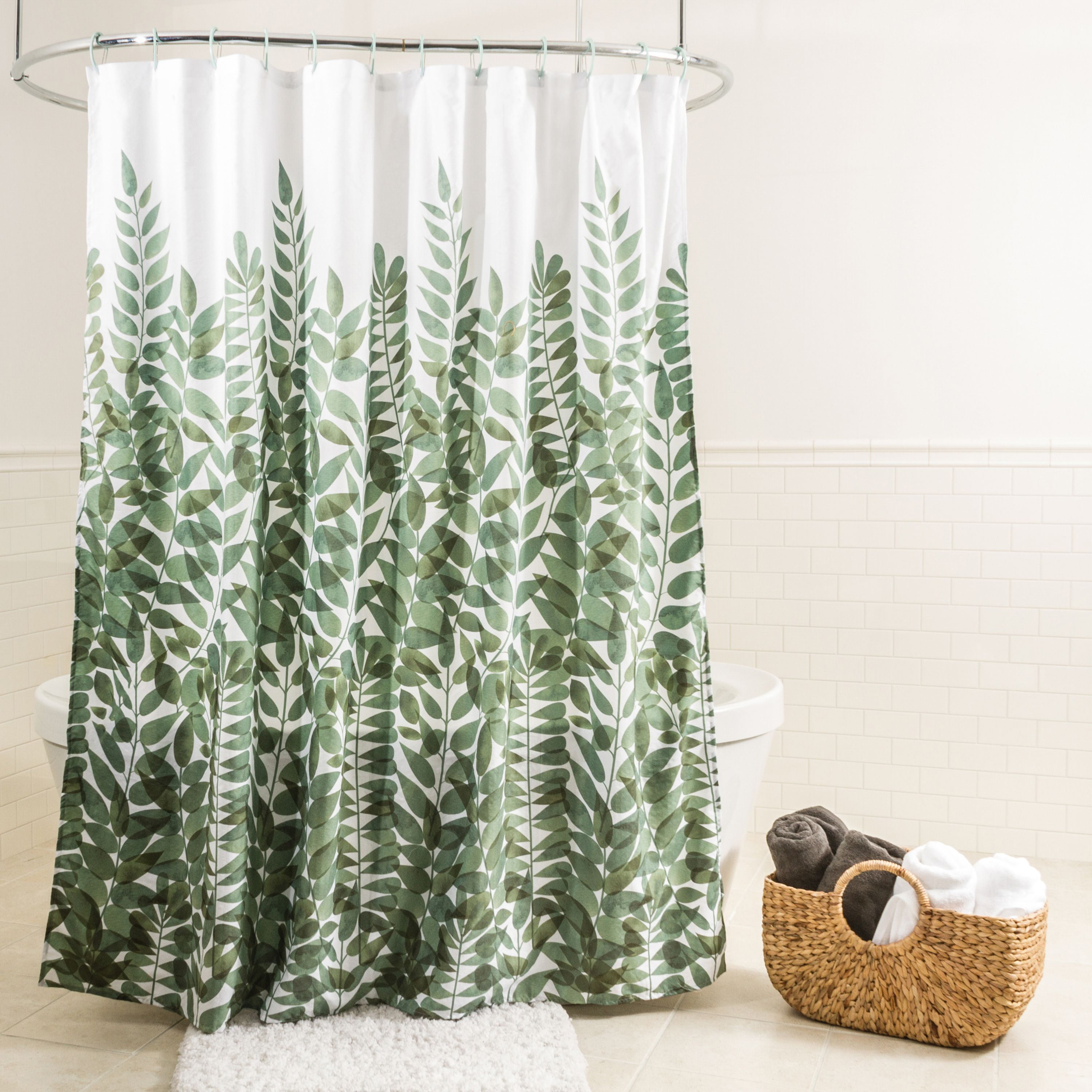 Splash Home Vitalia 70" x 72" Polyester Fabric Sage Shower Curtain