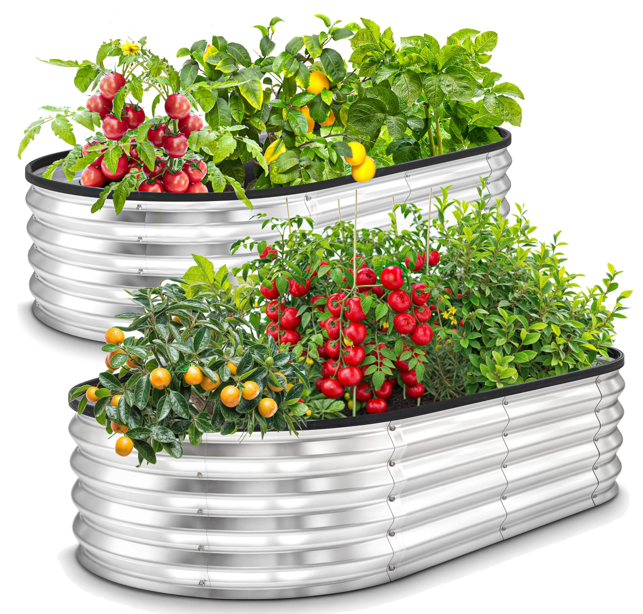Utopia Home Galvanized Raised Garden Bed, 4x2 Feet, 2-Pack photo 1