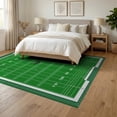 thumbnail image 3 of ODIKA 6'x9' Washable Area Rug Football Sport Design With Gridiron Yard Lines And Team Pennant Motif for Dining Room, Under Table, Office Décor, Non-Slip Chair-Friendly, 3 of 7