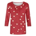 thumbnail image 5 of Vetsdori Womens 3/4 Sleeve Tops Summer Valentine Blouses Holiday Gifts for Girlfriend Plus Size Graphic,Crew Neck Trendy Shirts for Junior Cute, 5 of 5