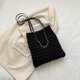 thumbnail image 4 of Bolso Bolso plisado Moda Shopper Color sólido Damas Simple Negro, 4 of 8