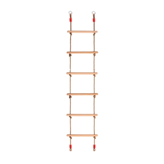 Escalera de Cuerda de Columpio de Madera, Juego de Escalada para Niños, Escalera Colgante, Escalera de Cuerda de Obstáculos Portátiles, 6 Secciones Pa