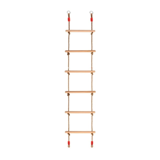 Escalera de Cuerda de Columpio de Madera, Juego de Escalada para Niños, Escalera Colgante, Escalera de Cuerda de Obstáculos Portátiles, 6 Secciones Pa
